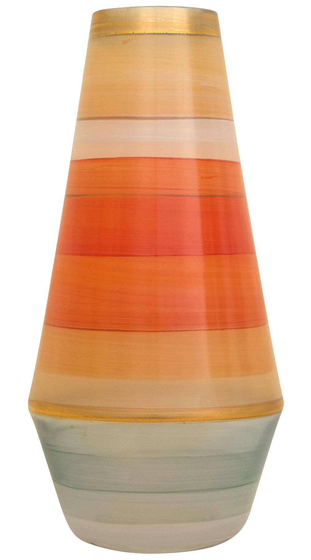 Glass vase "Sunny" with gold decoration (conical)
