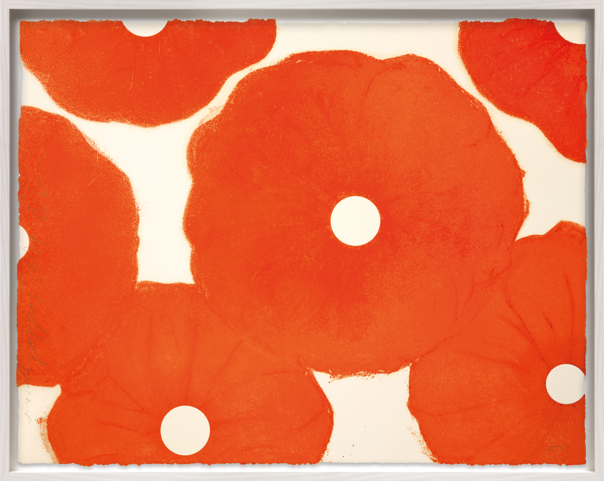 Donald Sultan: Bild ‚Six Red Poppies‘ (2023)
