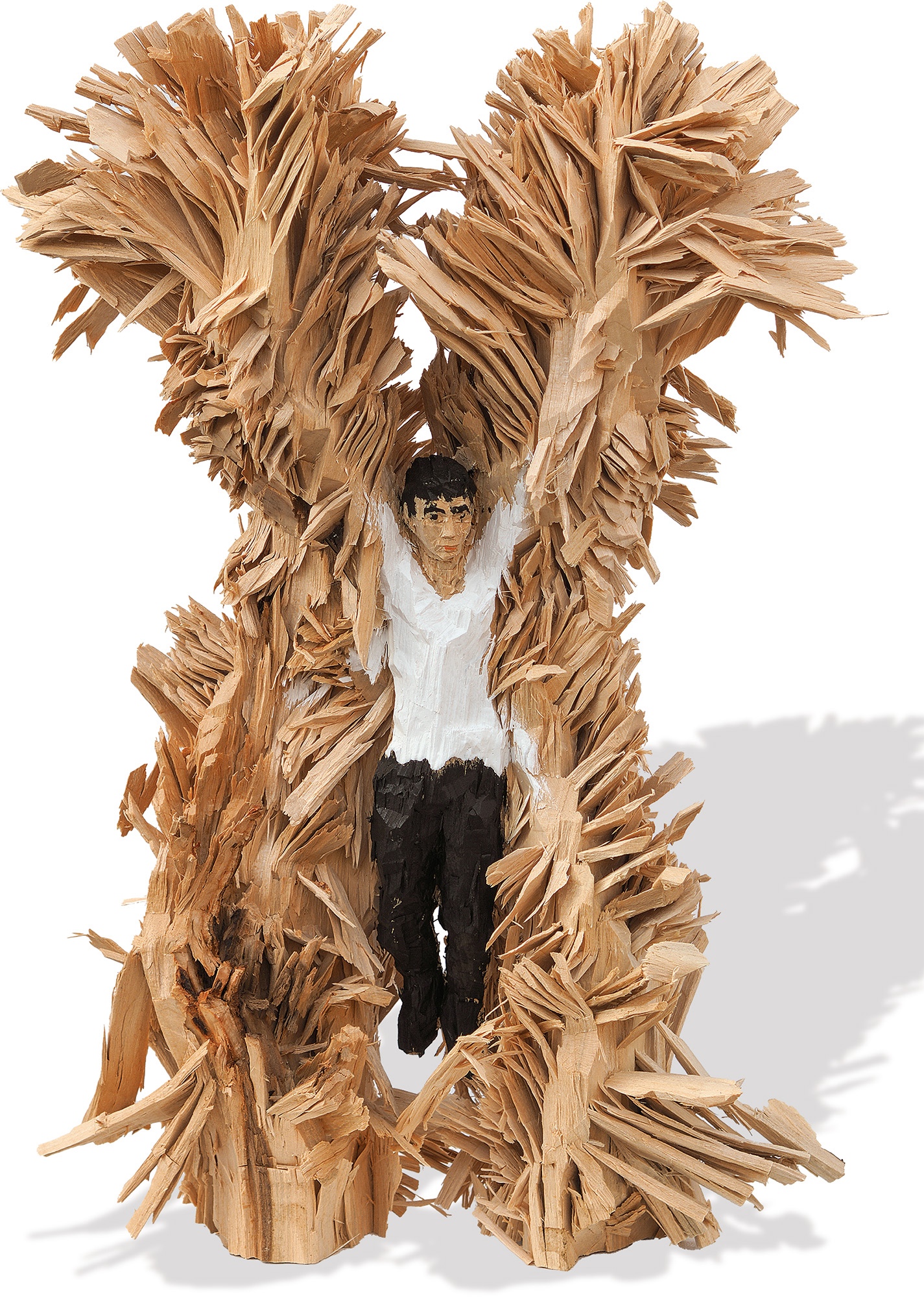 Edvardas Racevicius: Skulptur ‚Ohne Titel‘ (2024) (Unikat), Holz
