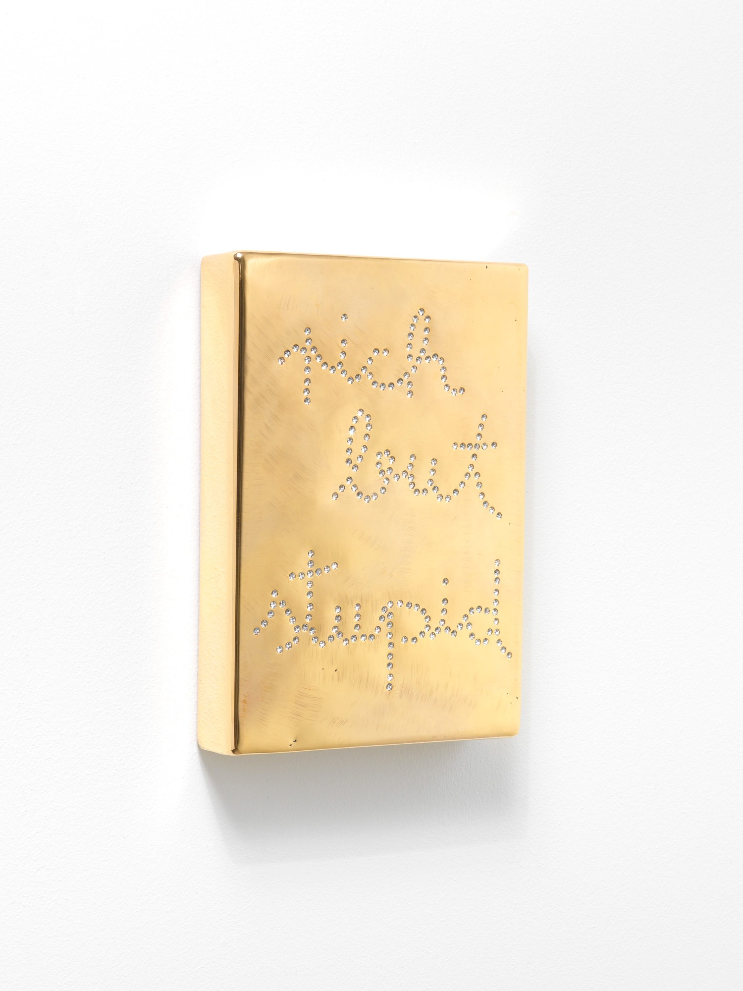 Jan M. Petersen: Schriftzug-Objekt ‚Rich but stupid 1‘ (2019) (Unikat)