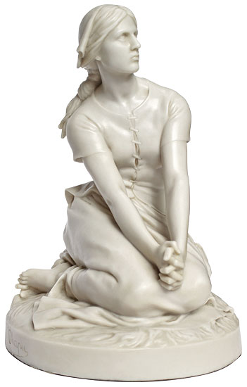 Skulptur "Jeanne d'Arc" (um 1880), Version in Steinguss von Henri Michel Chapu