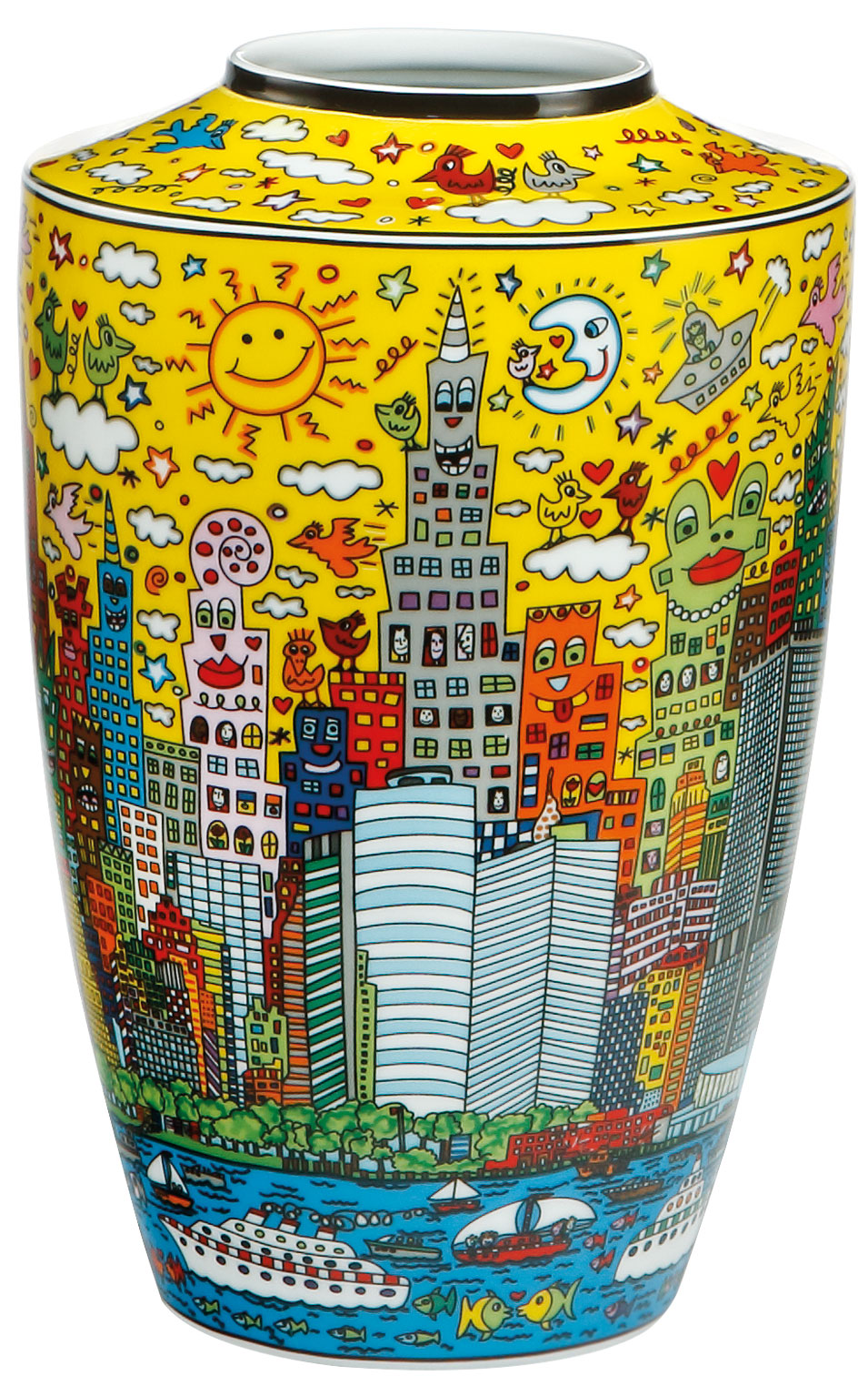 Porcelain vase "My New York City Sunset" by James Rizzi