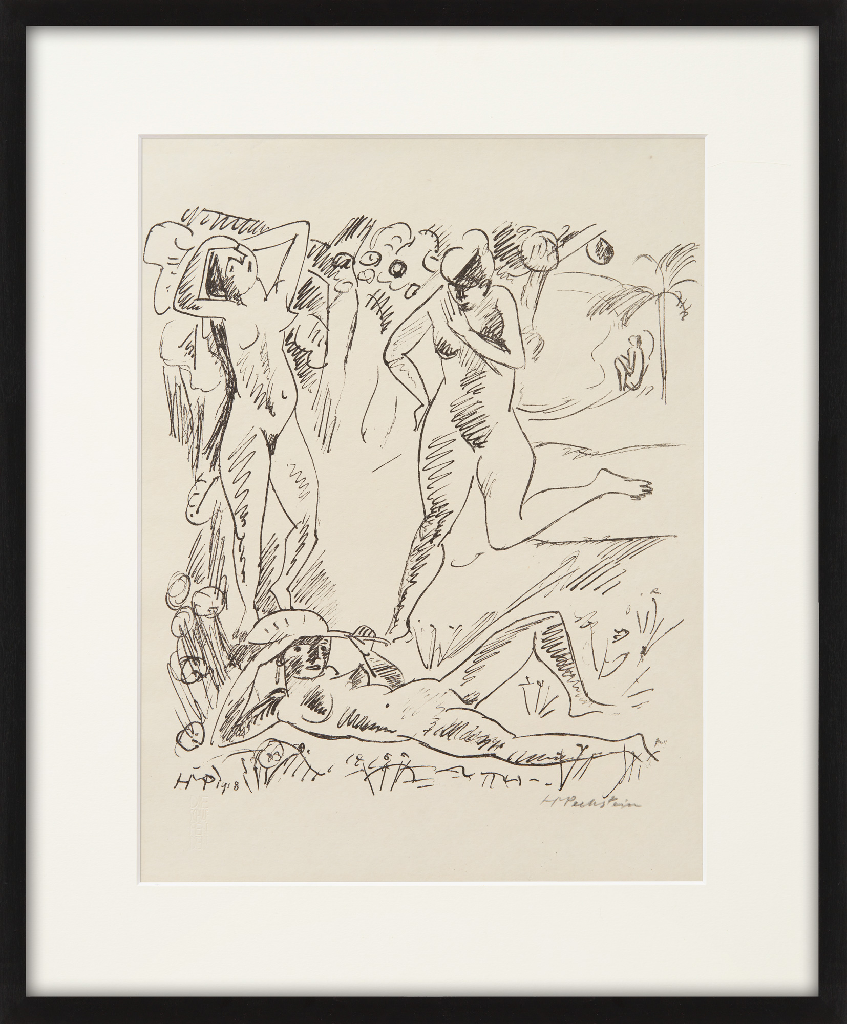 Max Pechstein: Bild ‚Komposition (mit drei Palauakten)‘ (1918)