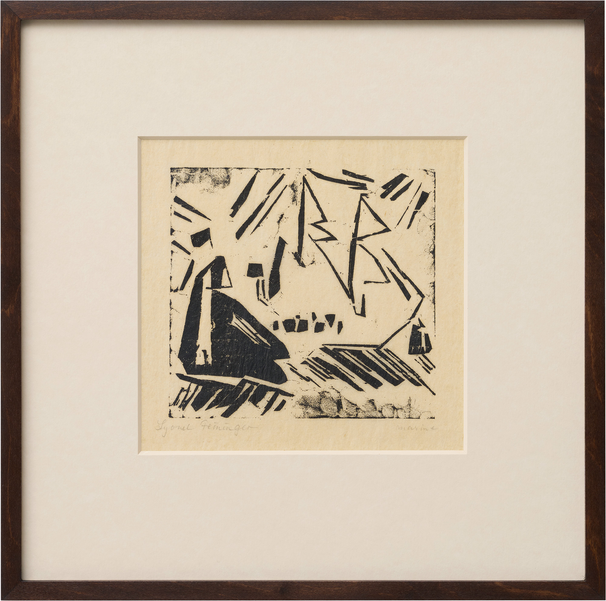 Lyonel Feininger: Bild ‚Marine (with Three Sailboats)‘ (1918)
