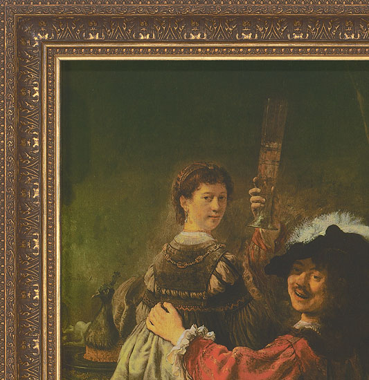 Bild "Selbstbildnis mit Saskia" (1635-39), gerahmt von Rembrandt