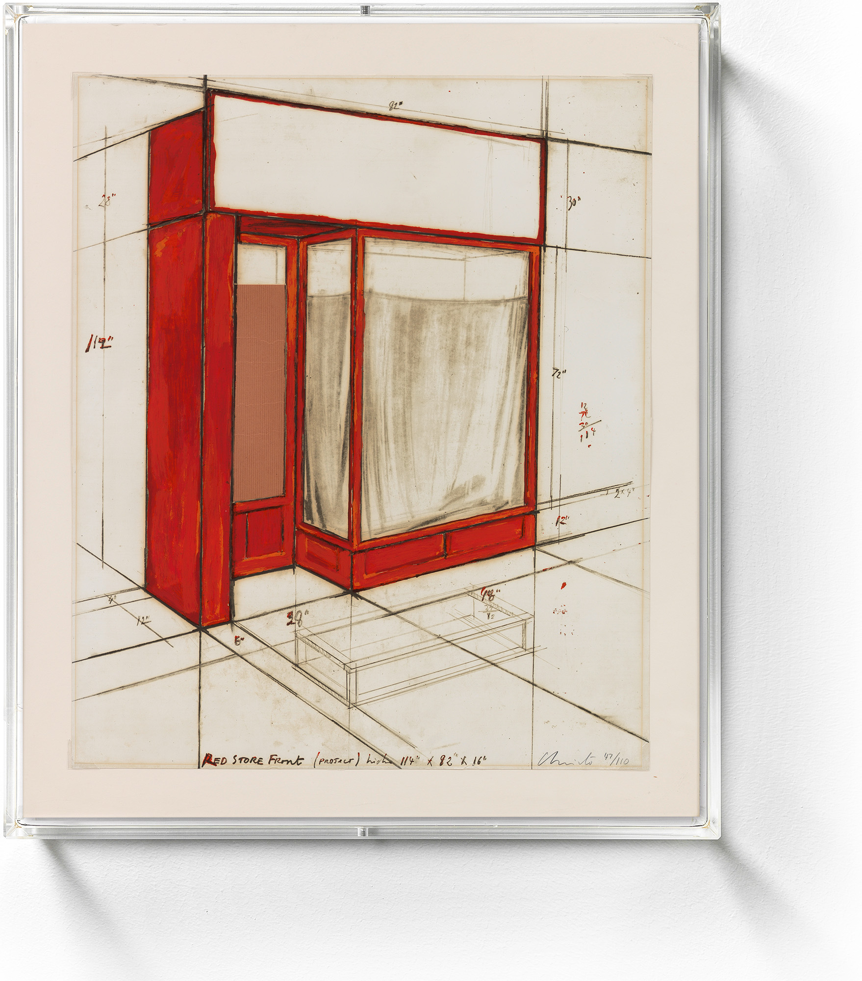Christo & Jeanne-Claude: Bild ‚Red Store Front, Project‘ (1977)