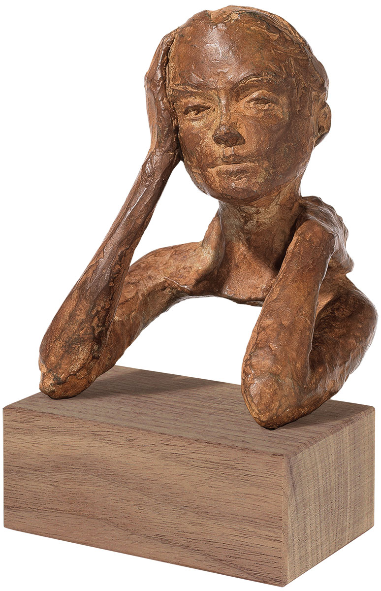 Skulptur "Besonnenheit", Bronze von Valerie Otte