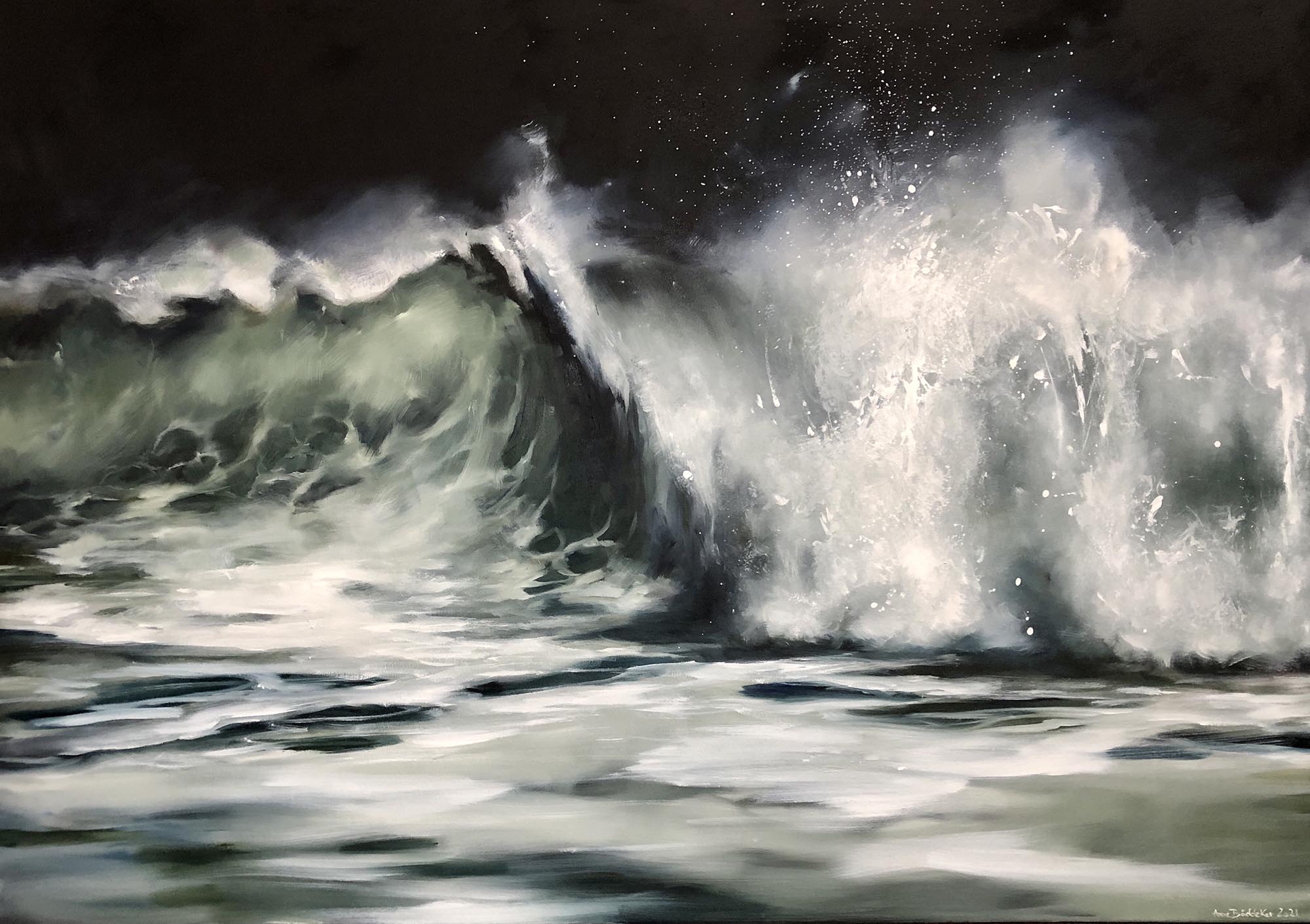 Anne Böddeker: Bild ‚Black Wave‘ (2021) (Unikat)