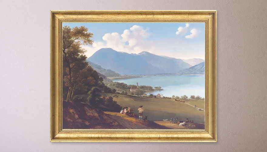 Georg von Dillis: Picture "The Tegernsee", framed 