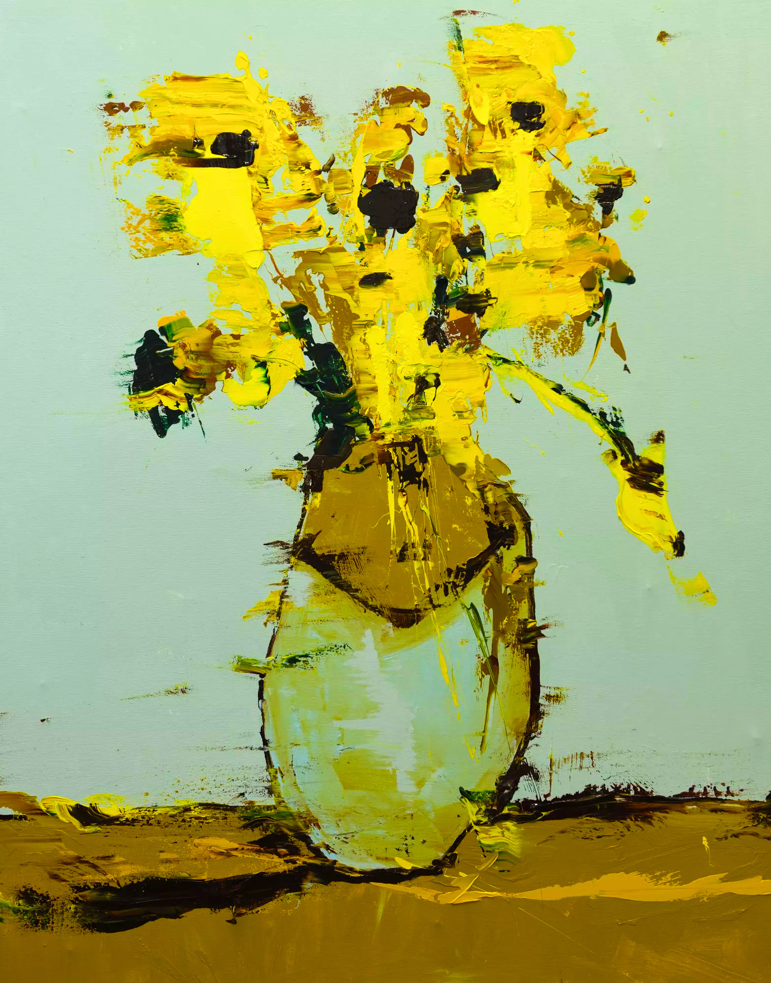 Lars Teichmann: Bild ‚vg-conversations-sunflowers-1‘ (2022) (Unikat)