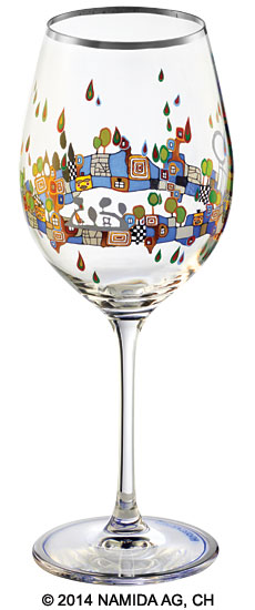 (PM XIX/5) Weinglas "BEAUTY IS A PANACEA - Platin - Weißwein"
