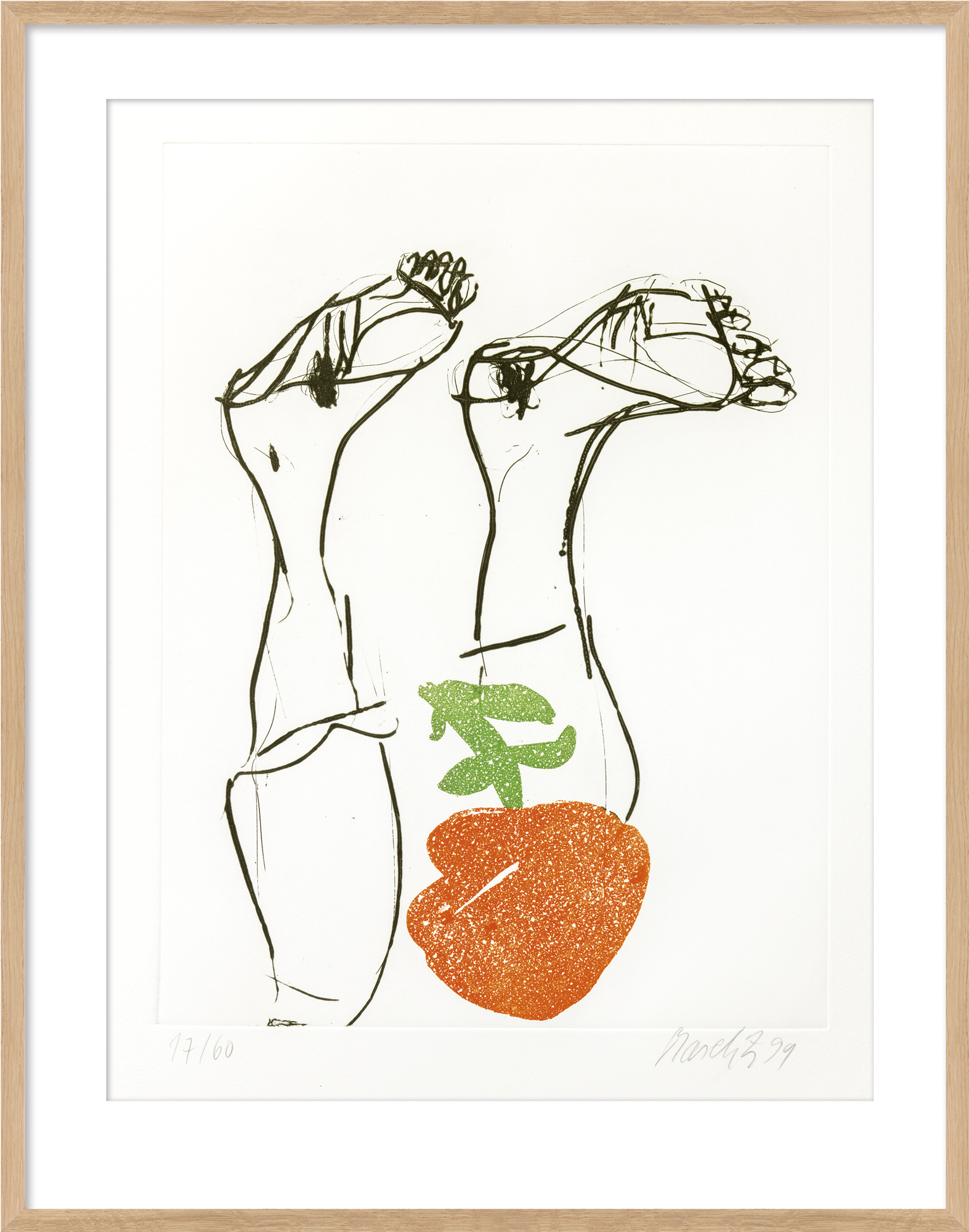 Georg Baselitz: Bild ‚Ohne Titel IV.‘ aus der Mappe ‚Signs‘ (1999/2000)