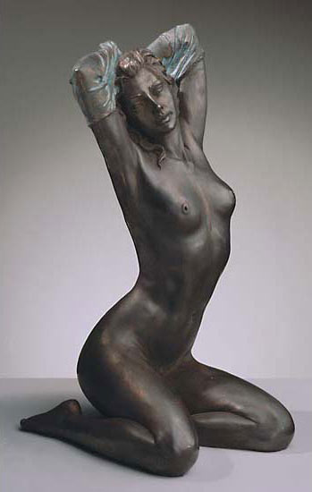 Skulptur "Nudo - Akt" (1993), Version in Kunstmarmor bronziert von Vittorio Luigi Tessaro