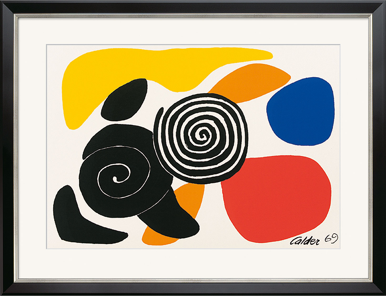 Bild "Spirals and Petals" (1969), gerahmt von Alexander Calder
