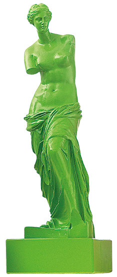 Skulptur "Venus von Milo - Grün" (Reduktion, Höhe 32 cm), Kunstmarmor