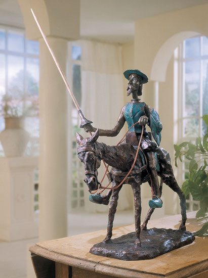 Skulptur "Don Quichotte, der Ritter von der traurigen Gestalt", Bronze von RobiN