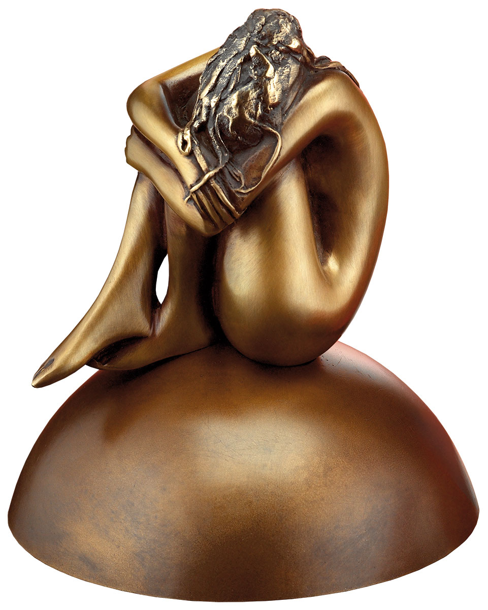 Sculpture "La Felicità", bronze on pedestal by Bruno Bruni