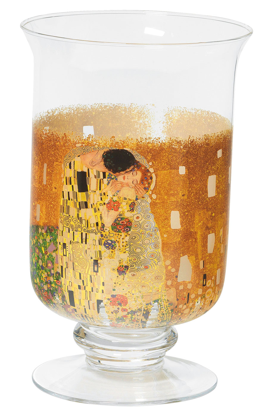 Table lantern / vase "The Kiss", glass by Gustav Klimt