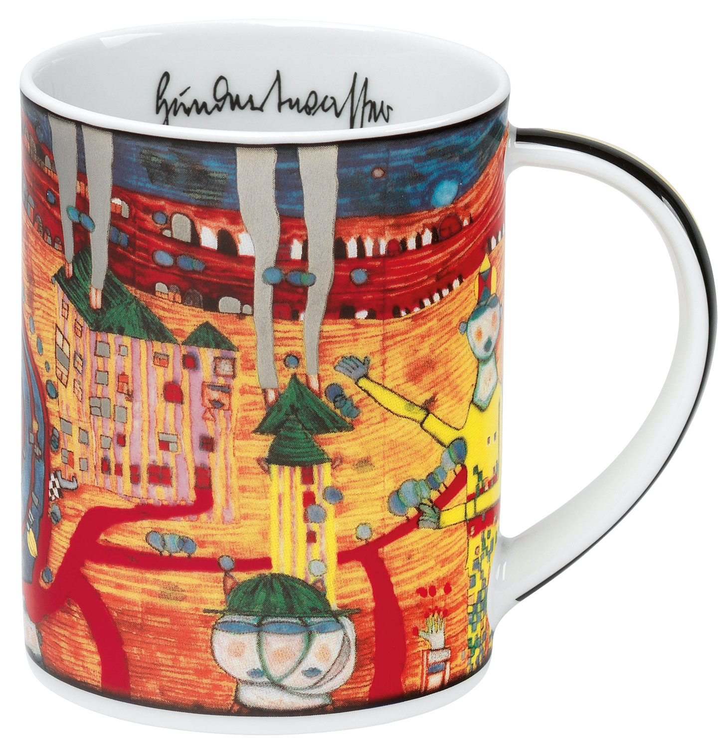 Magic Mug "(936) The 30 days Fax Painting", Porzellan von Friedensreich Hundertwasser