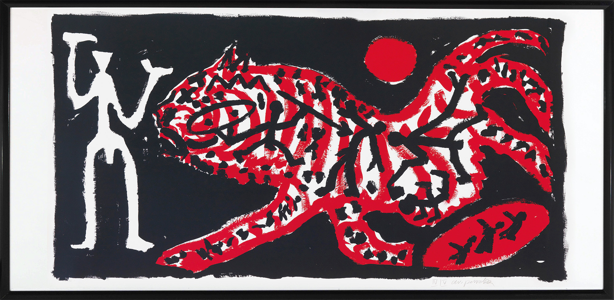 A. R. Penck: Bild ‚Tiger und Jäger‘ (um 1990)