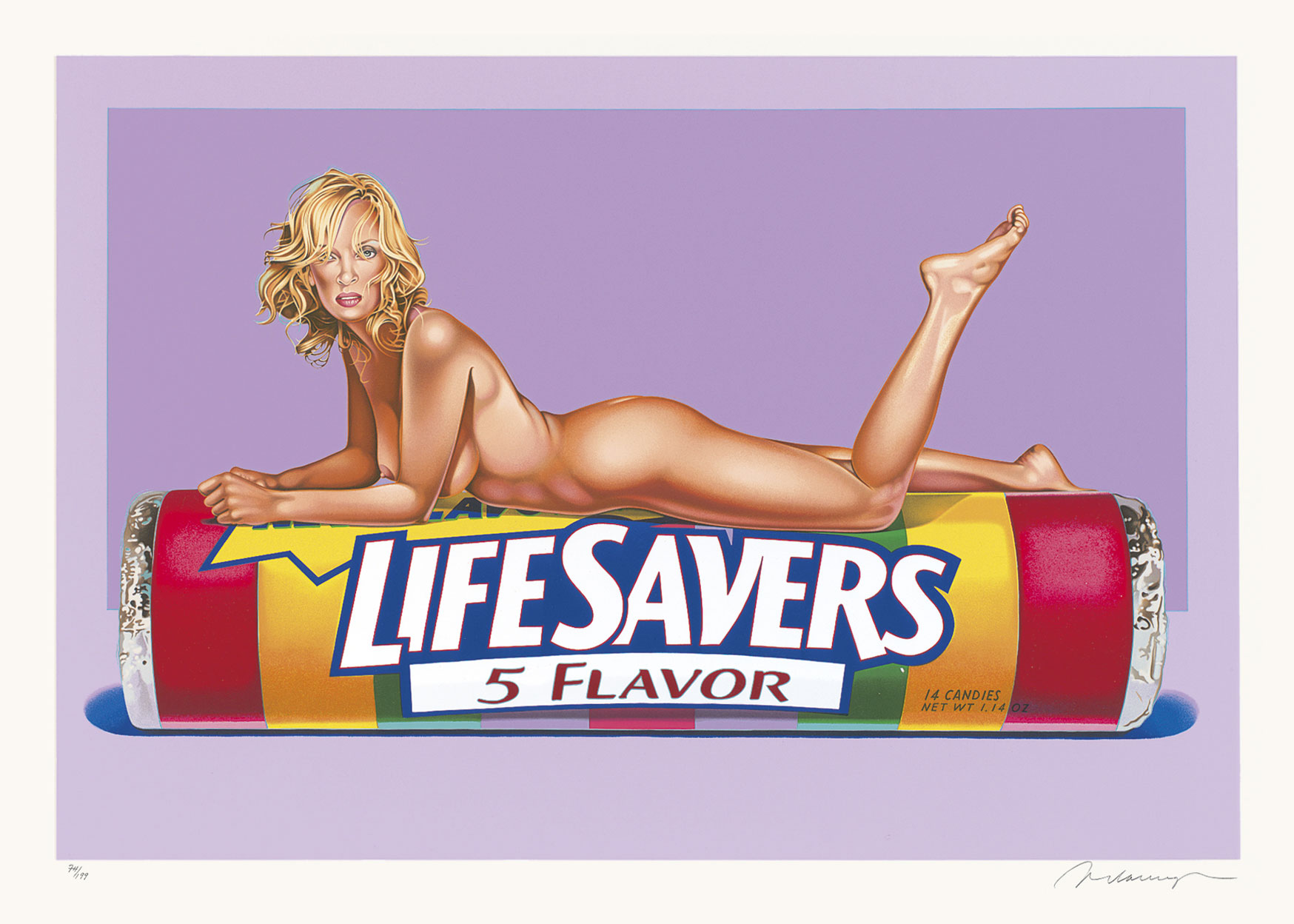 Mel Ramos: Bild ‚Five Flavour Fannie (Life Savers)‘ (2006)