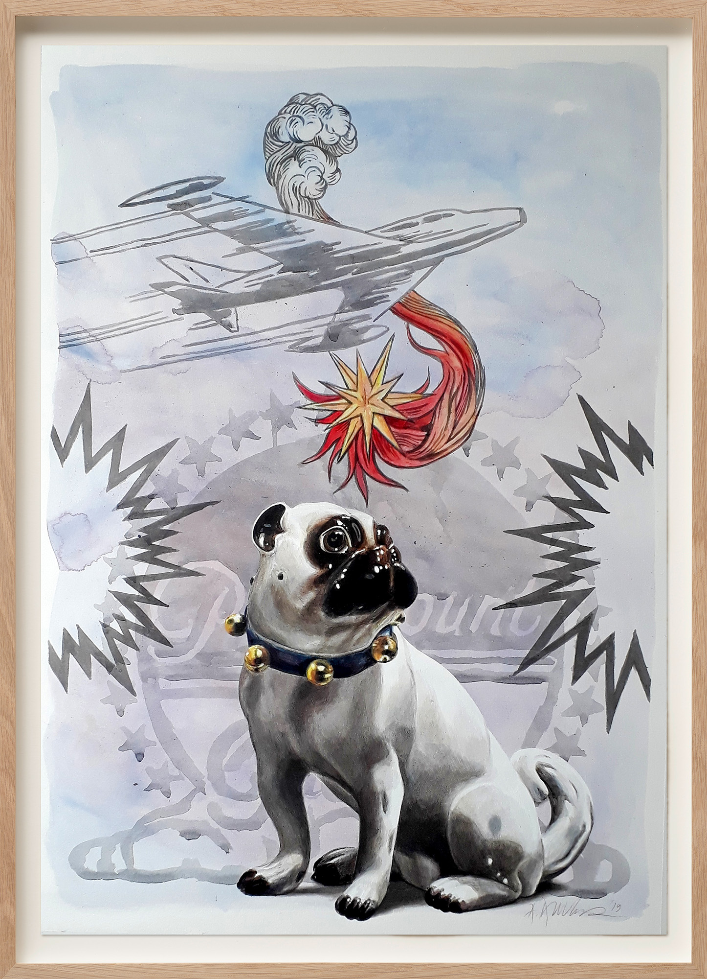 Andreas Amrhein: Bild ‚A Star is Born‘ (Mops) (2019) (Unikat)