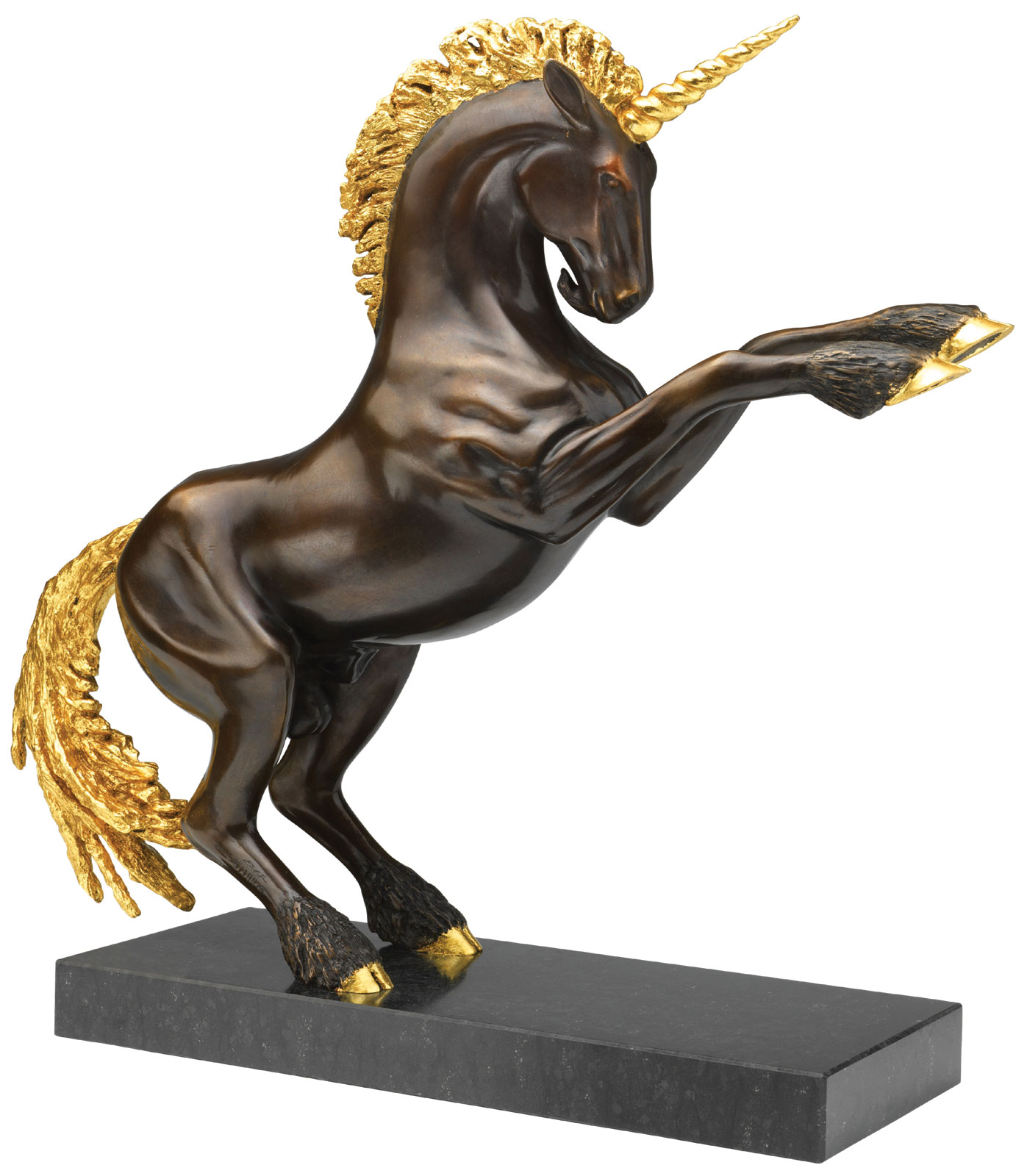 Skulptur "Einhorn" (2015), Version Bronze teilvergoldet von Joseph F. Askew