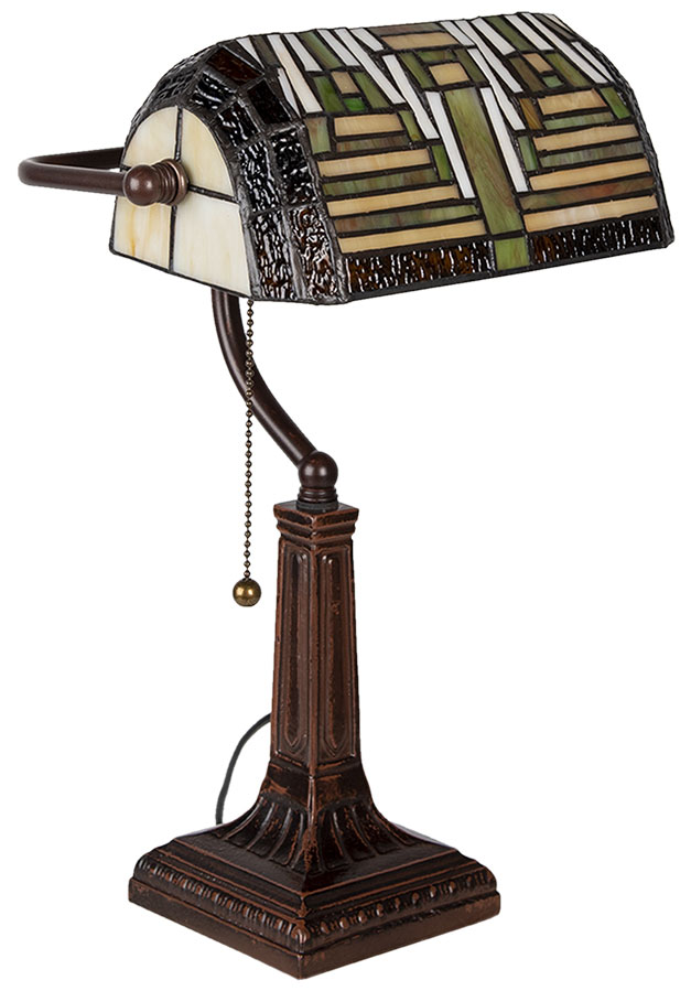 Table lamp / bankers lamp "Escalier" - after Louis C. Tiffany