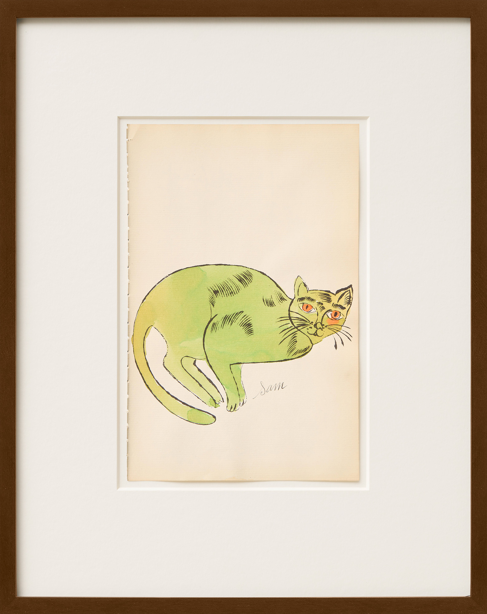 Andy Warhol: Bild ‚25 Cats Name(d) Sam and one Blue Pussy (FS IV.67 B)‘ (1954) (Serielles Unikat)
