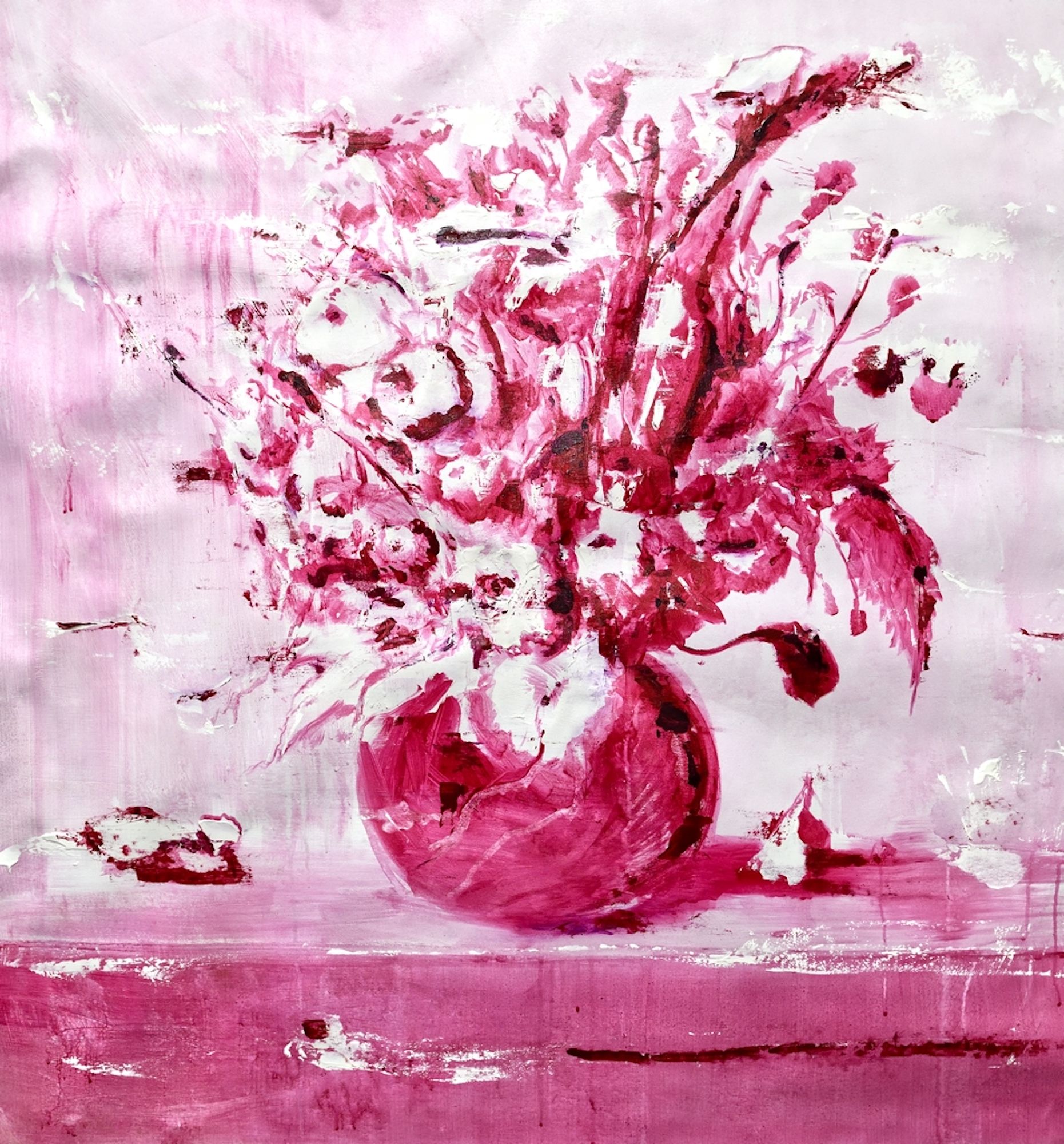 Lars Teichmann: Bild ‚pink flowers‘ (2023) (Unikat)