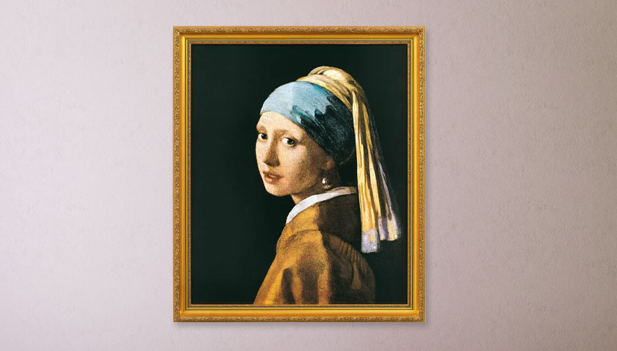 Jan Vermeer van Delft: Picture "Girl with a Pearl Earring" (1665), framed 