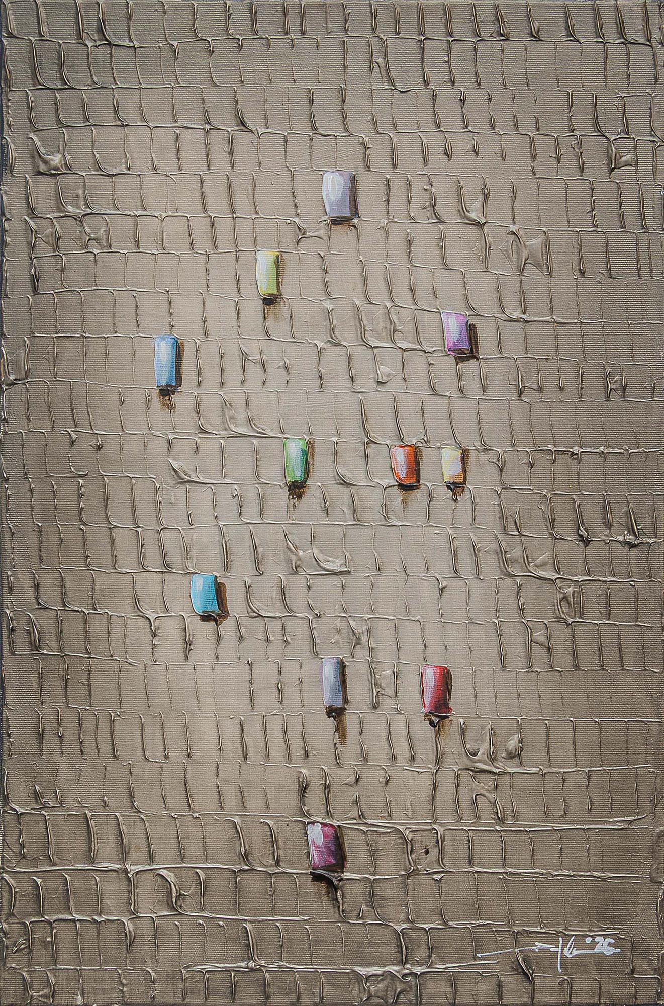 Danny Frede: Bild ‚Pixels / grau‘ (2026) (Unikat) – Art.-Nr. 961234.00