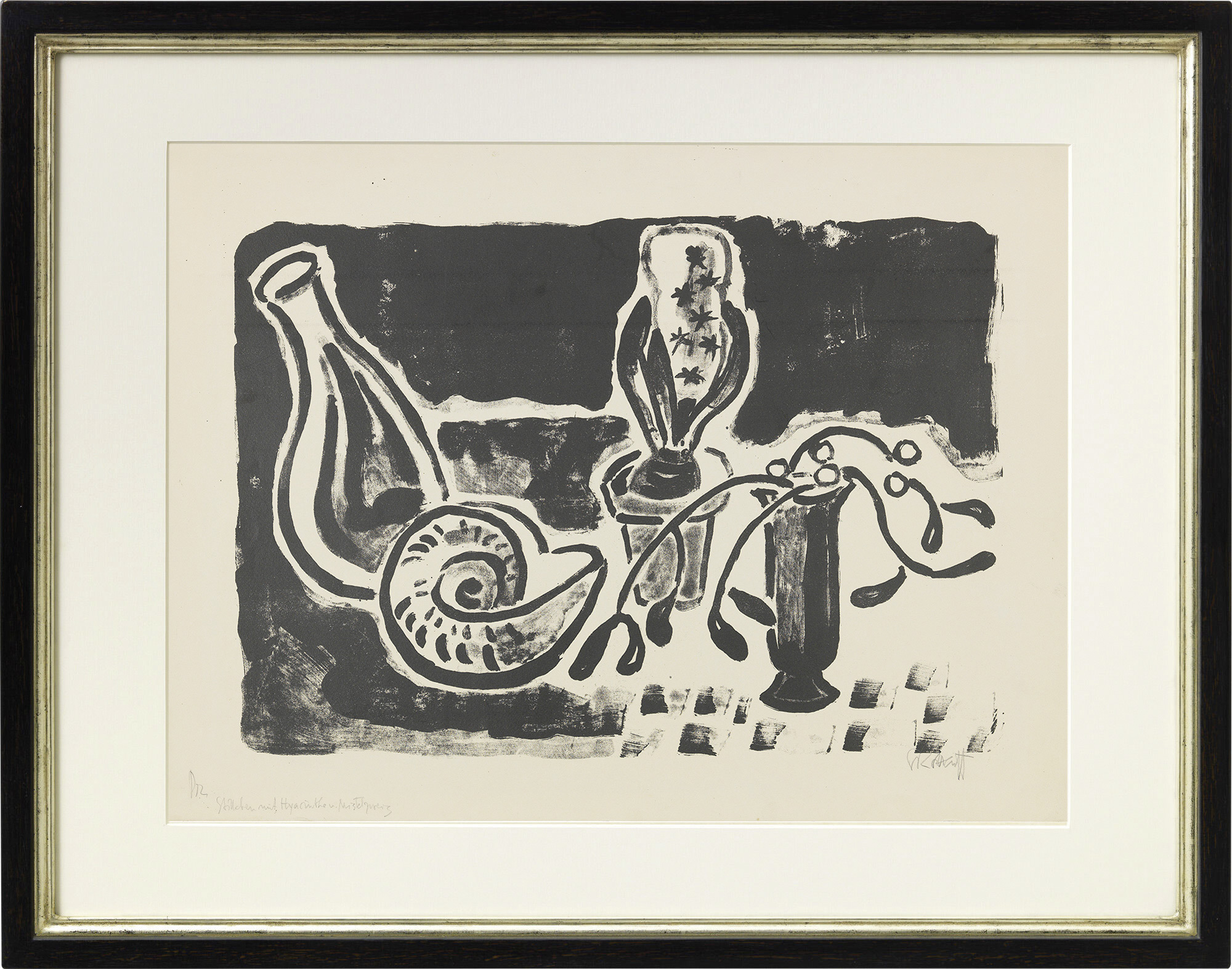 Karl Schmidt-Rottluff: Bild ‚Stillleben mit Hyazinthe und Mistelzweig‘ (1953/54)