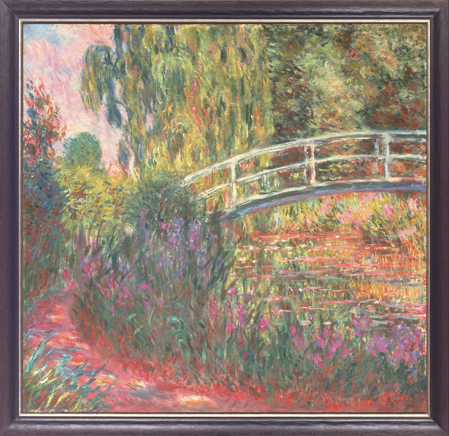 Bild "Japanische Brücke im Garten von Giverny", gerahmt