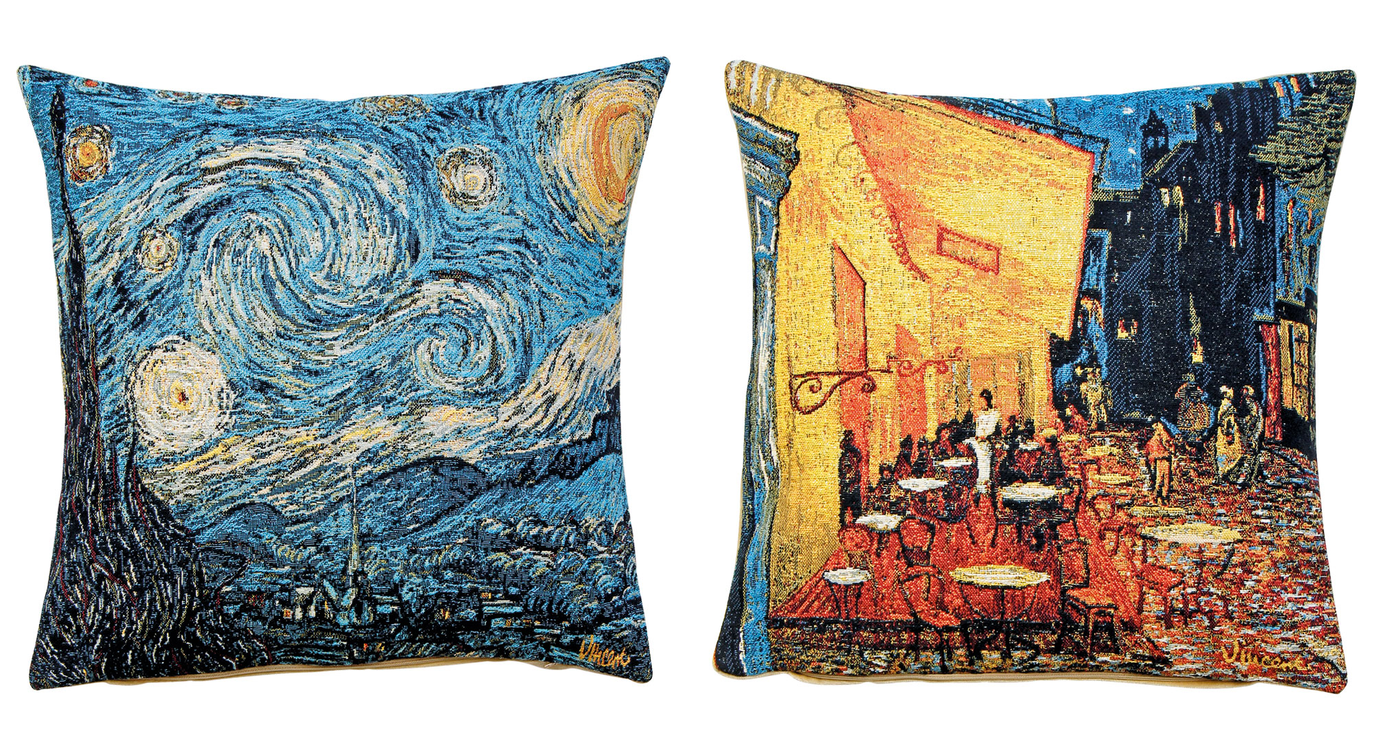 Set of 2 cushion covers with artist motifs by Vincent van Gogh