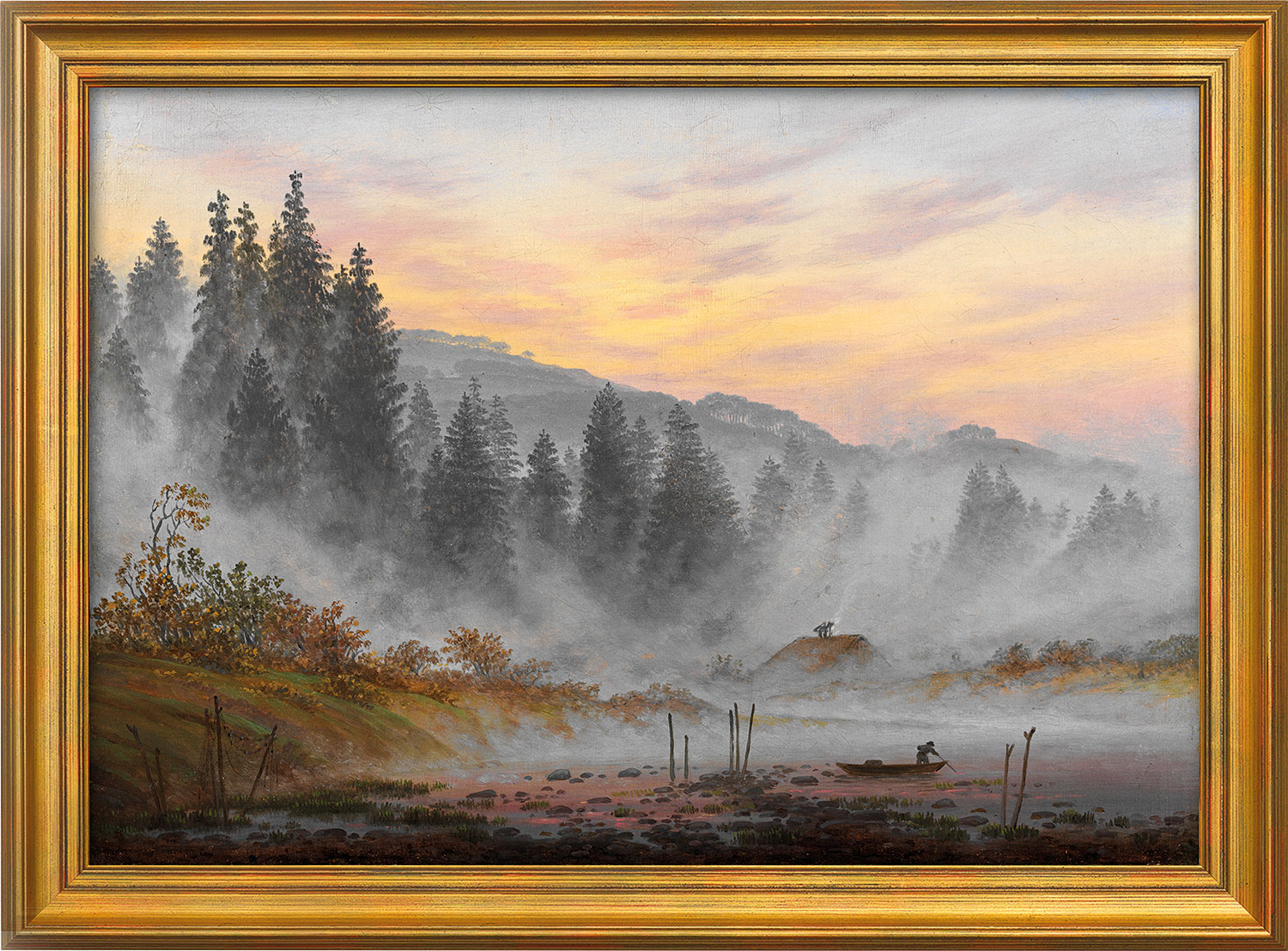 Picture "The Morning" - from the "Times of Day Cycle", framed by Caspar David Friedrich