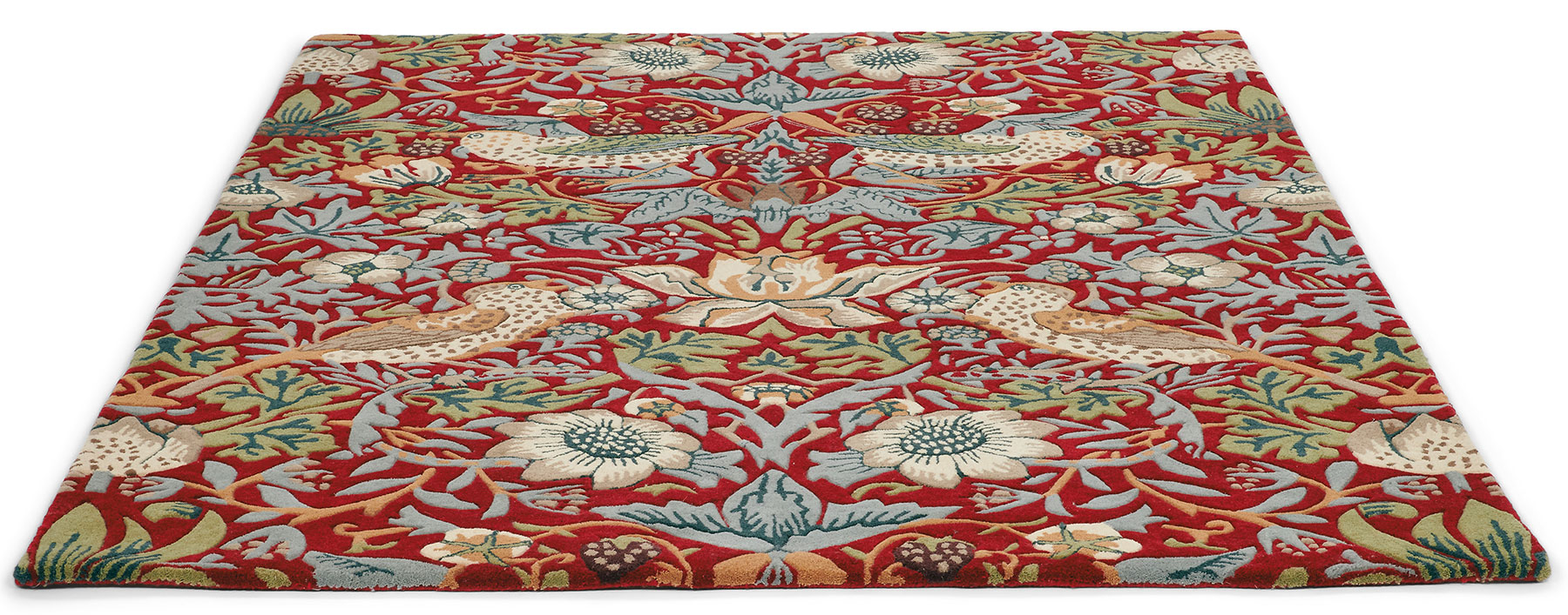 Carpet "Strawberry Thief Red" (170 x 240 cm) - after William Morris