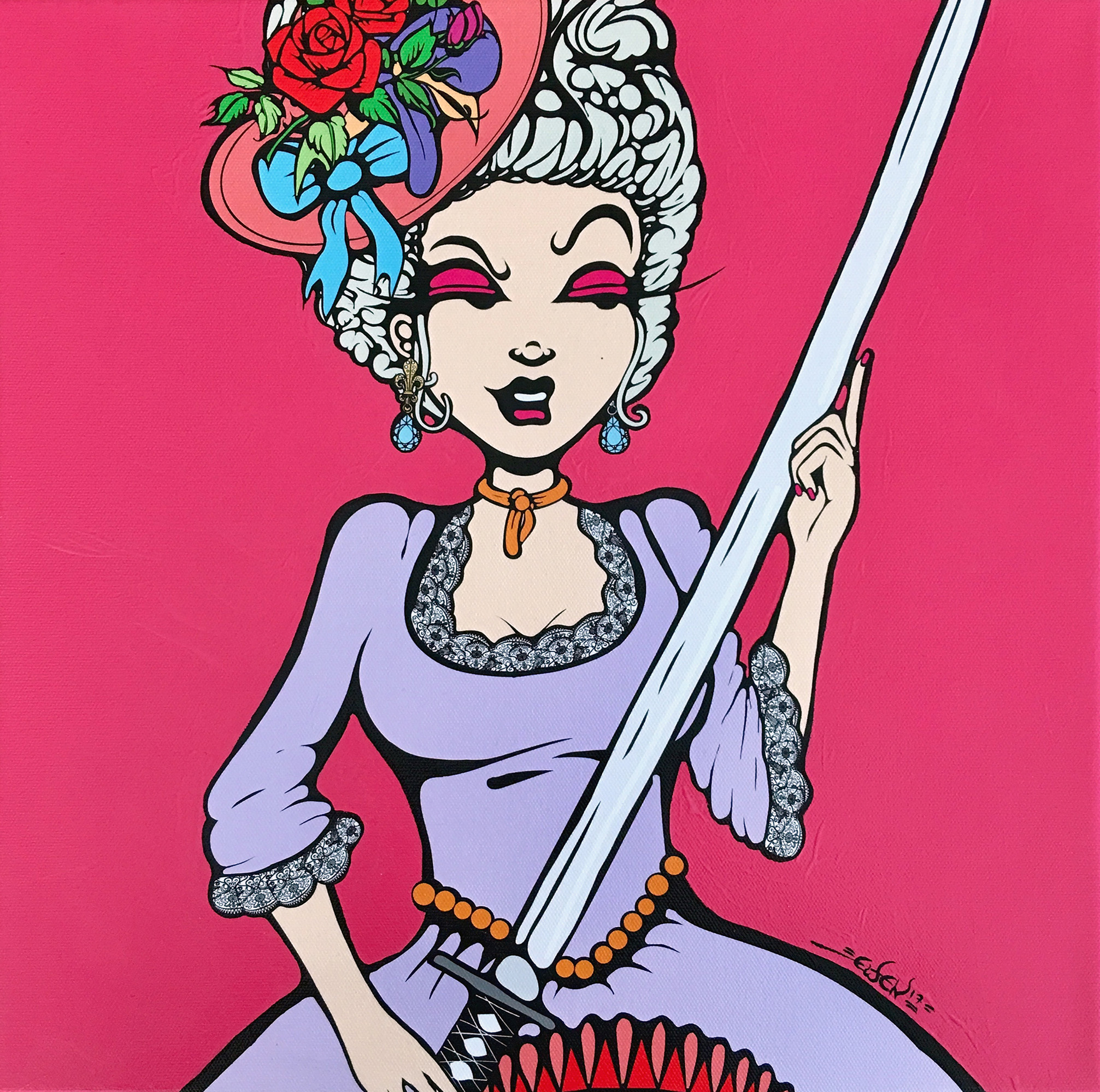 Ewen Gur: Bild ‚Pink Marie-Antoinette‘ (2017) (Unikat)