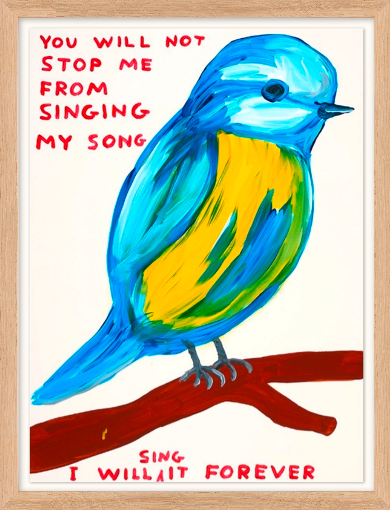 David Shrigley: Bild ‚You will not Stop me from Singing‘ (2021)