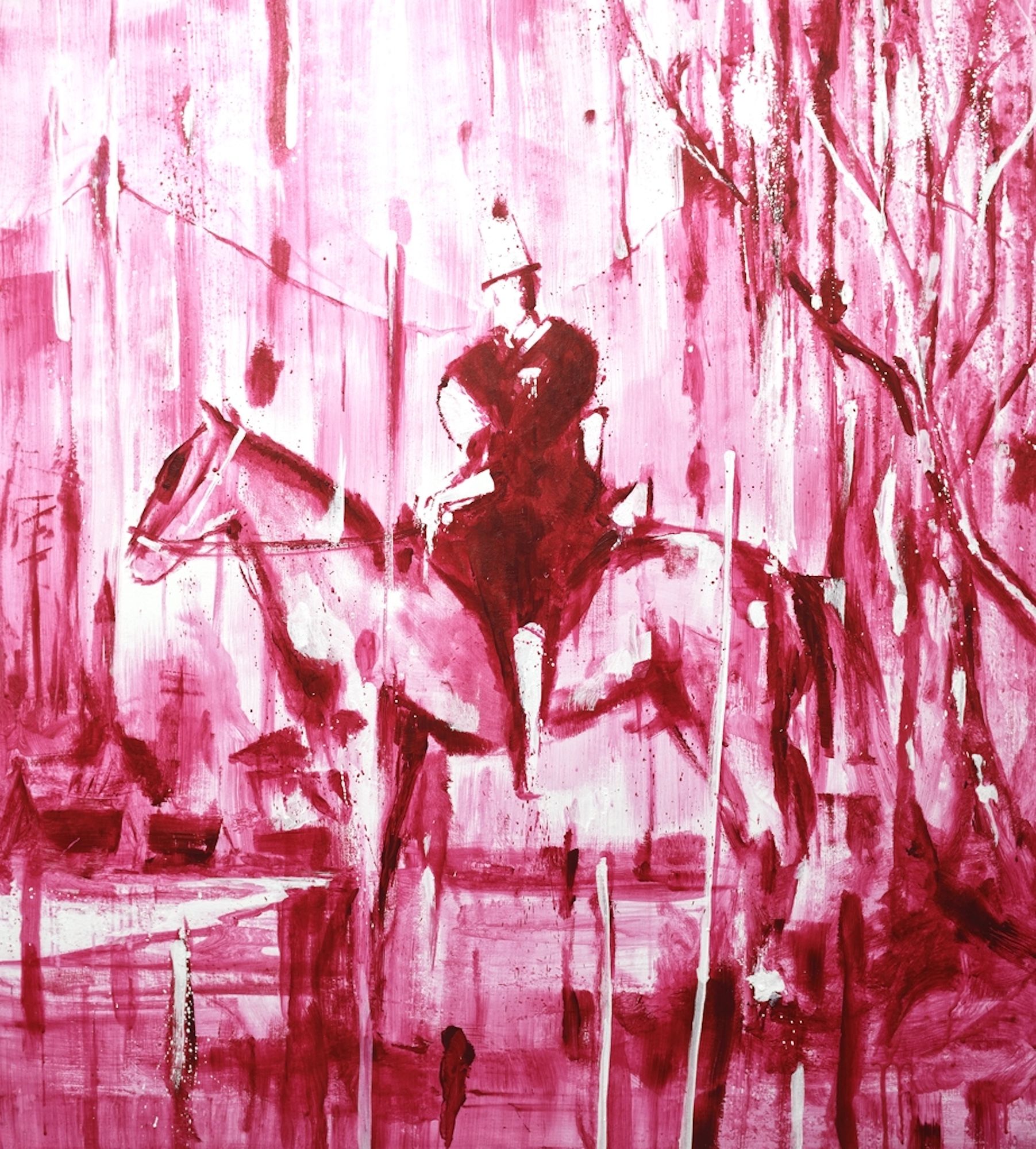 Lars Teichmann: Bild ‚village-horseman‘ (2024) (Unikat)