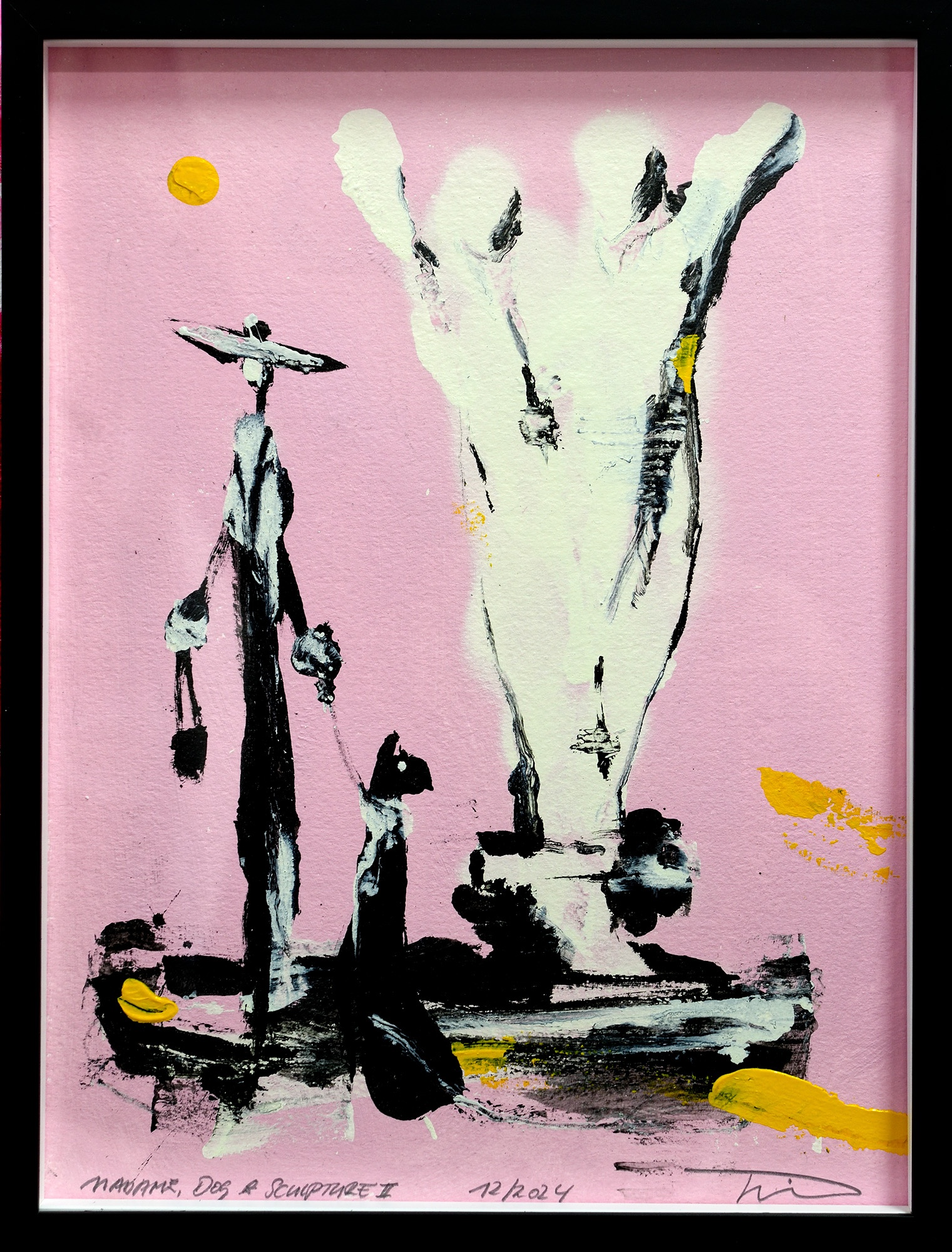 Lars Teichmann: Bild ‚madame-dog-and-sculpture-2‘ (2024) (Unikat)
