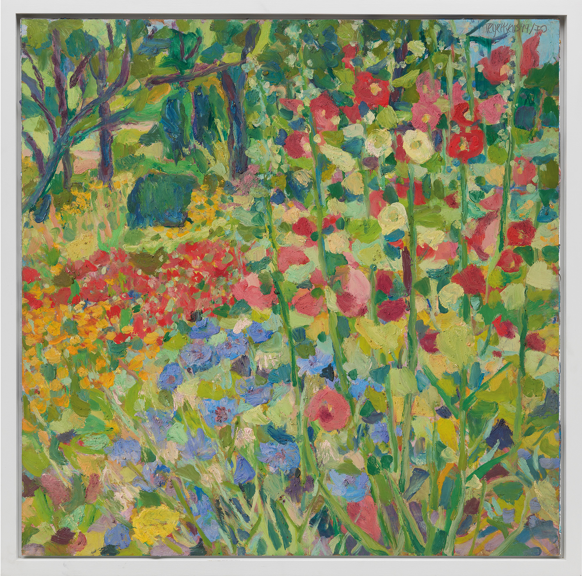 Theodor Gerkens: Bild ‚Malven im Garten‘ (1999) (Unikat)