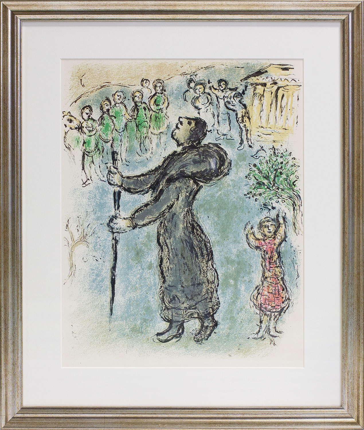 Bild "Die Odyssee - Odysseus als Bettler verkleidet" (1989), gerahmt by Marc Chagall