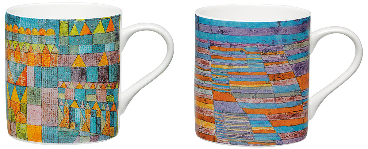 Set of 2 mugs with artist's motifs, porcelain by Paul Klee
