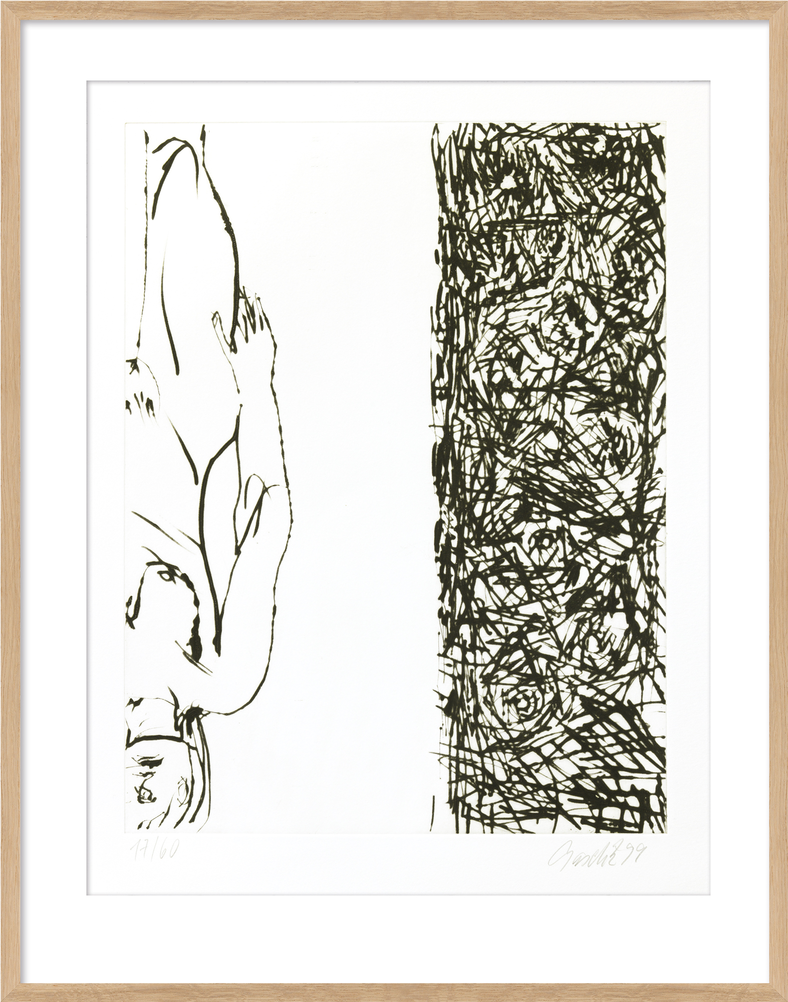 Georg Baselitz: Bild ‚Ohne Titel I.‘ aus der Mappe ‚Signs‘ (1999/2000)