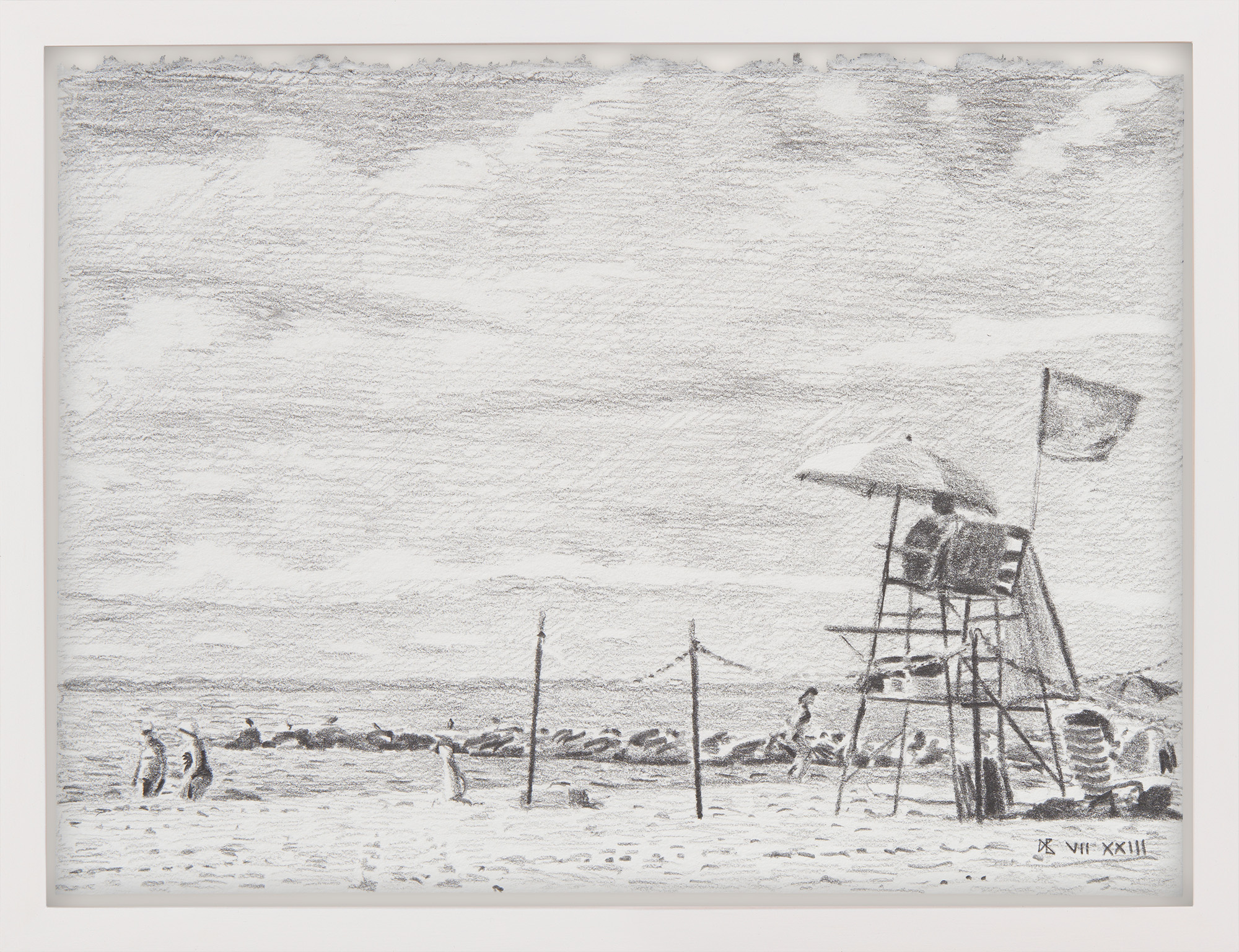Dan Bina: Bild ‚Manhattan Beach: Lifeguard Stand‘ (2023) (Unikat)