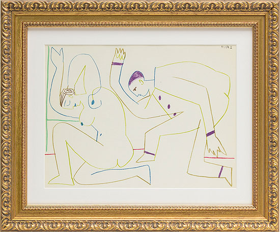 Bild "Ohne Titel" (1954), gerahmt von Pablo Picasso