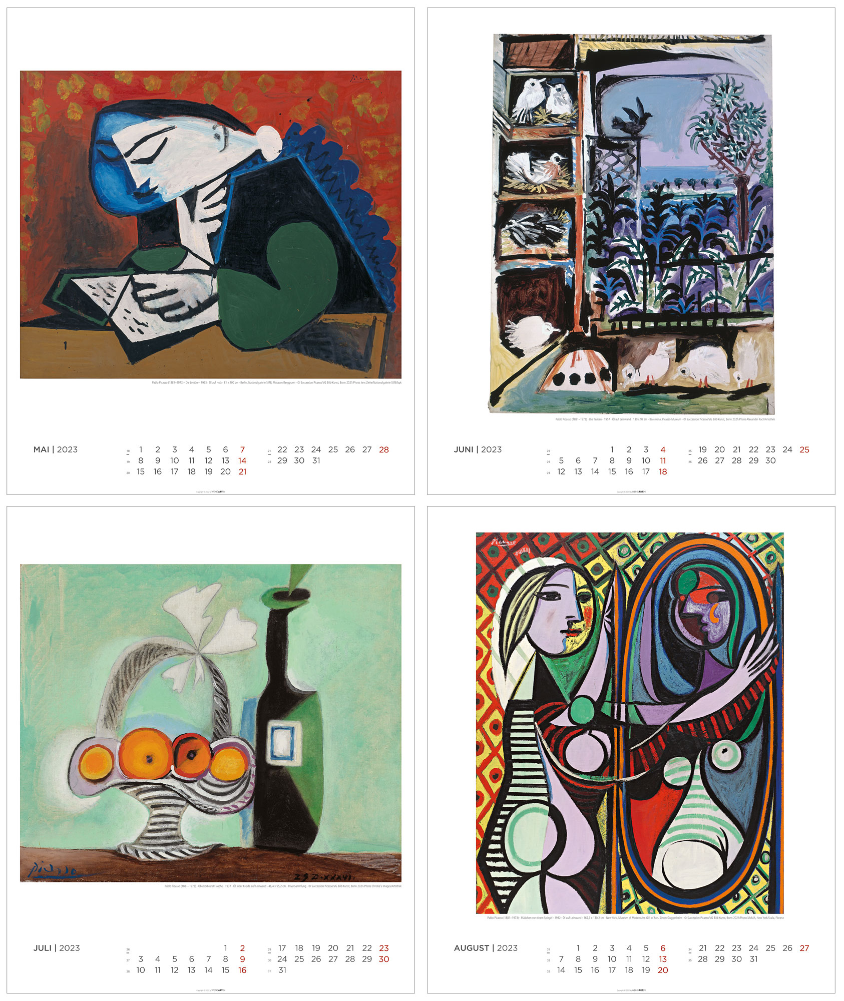 Künstlerkalender 2023 von Pablo Picasso