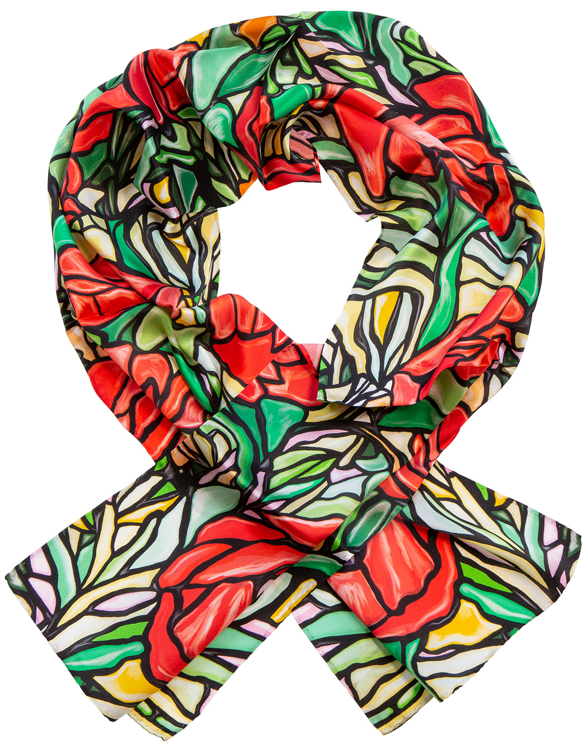 Silk scarf "Poppies" - after Louis C. Tiffany by Petra Waszak