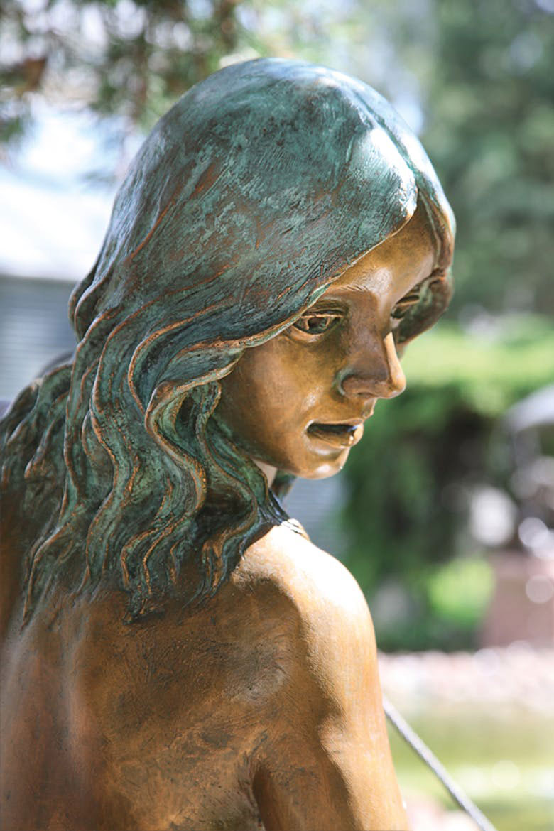 Garden sculpture "Nymph", bronze by Leo Wirth